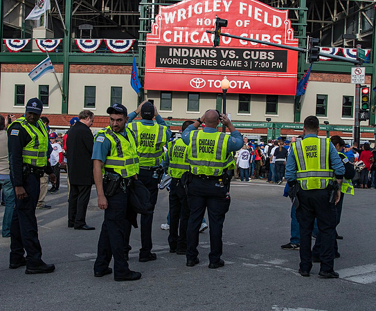 Police outside of Wrigley Field