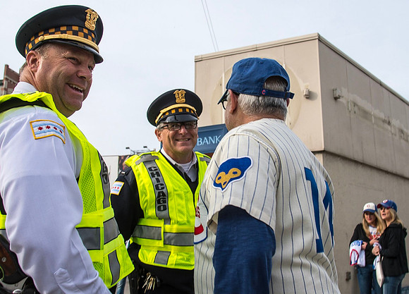 Police outside of Wrigley Field