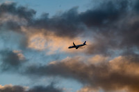 Flying over Chicago at sunset 2025