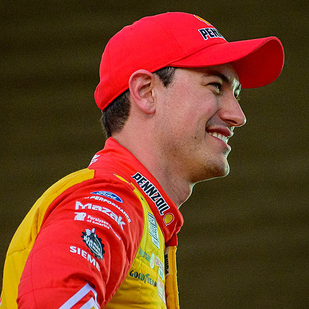 Joey Logano celebrates his win at The Nascar Clash at the LA Coliseum on 2/6/22