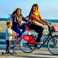 Rolling on the Santa Monica Boardwalk
