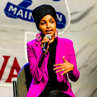 Rep Ilhan Omar at rally for Bernie Sanders in Clive Iowa 1/31/2020