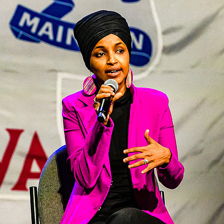 Rep Ilhan Omar at rally for Bernie Sanders in Clive Iowa 1/31/2020