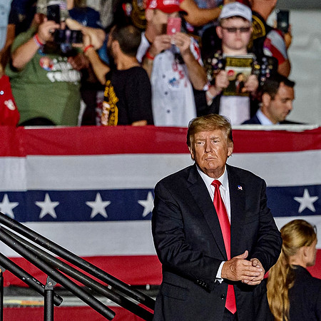 Donald Trump at rally in Des Moines Iowa 10//9/21