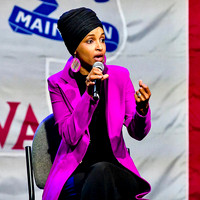 Rep Ilhan Omar at rally for Bernie Sanders in Clive Iowa 1/31/2020