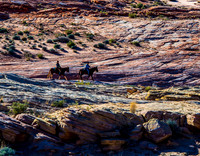 Riding horses in the Valley of Fire