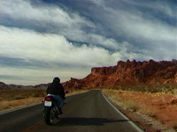 Motorcycle on open road