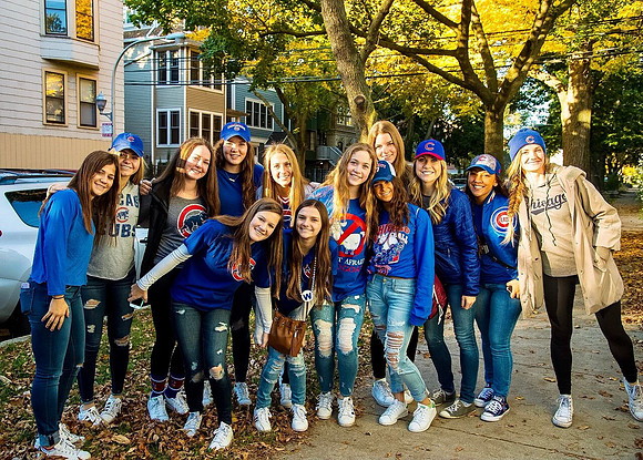 Fans near Wrigley Field
