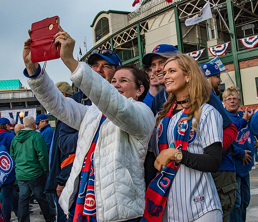 Cubs Fans outside Wrigley Field