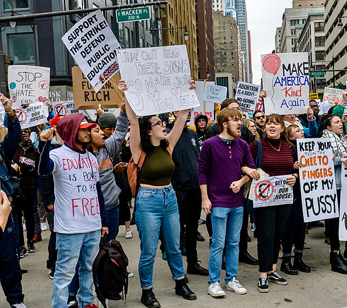 Protest in Chicago 10/28/19 in response to President Trump's visit to the city