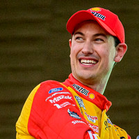 Joey Logano celebrates his win at The Nascar Clash at the LA Coliseum on 2/6/22