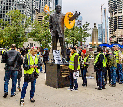 Protest in Chicago 10/28/19 in response to President Trump's visit to the city