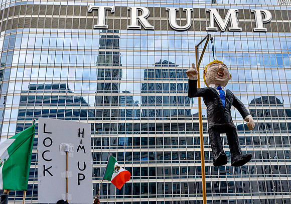 Protest in Chicago 10/28/19 in response to President Trump's visit to the city