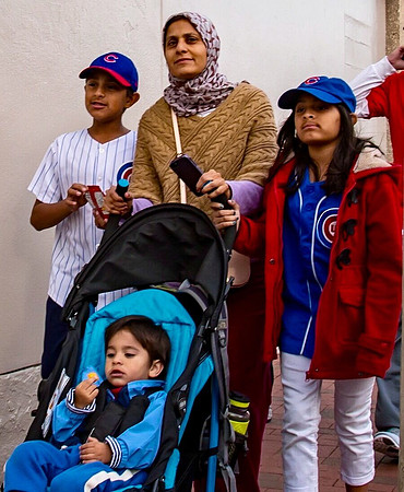 Cubs Fans outside Wrigley Field