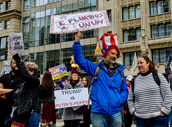 Protest in Chicago 10/28/19 in response to President Trump's visit to the city