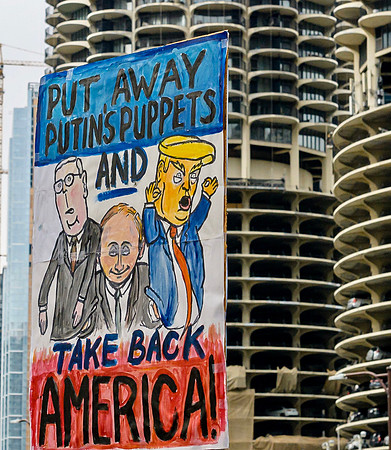 Protest in Chicago 10/28/19 in response to President Trump's visit to the city