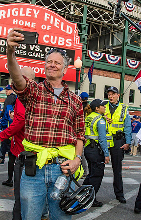 Cubs Fans outside Wrigley Field