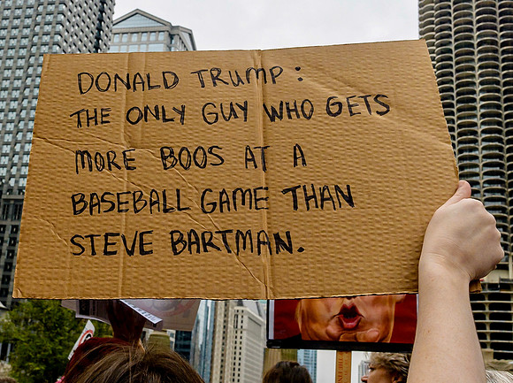 Protest in Chicago 10/28/19 in response to President Trump's visit to the city