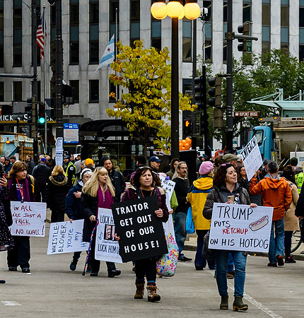 Protest in Chicago 10/28/19 in response to President Trump's visit to the city