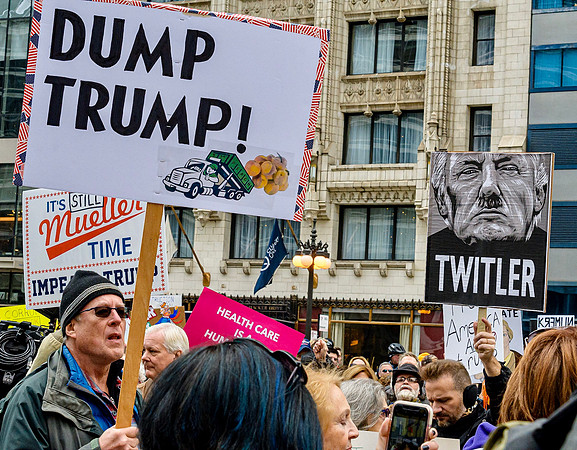 Protest in Chicago 10/28/19 in response to President Trump's visit to the city