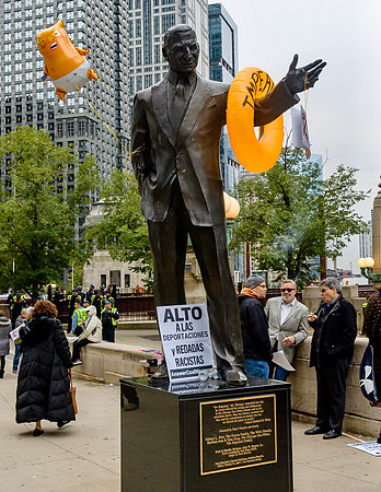 Protest in Chicago 10/28/19 in response to President Trump's visit to the city
